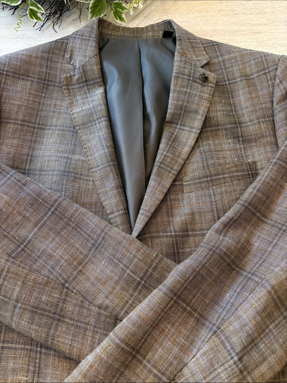 Johnston & Murphy Brown Plaid Sport Coat Blazer